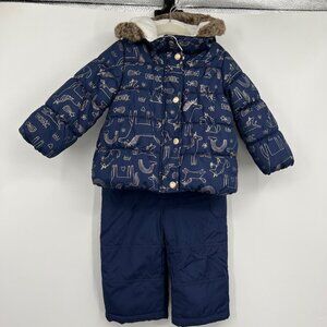 Carters coat jacket bib snow pants set Magic Unicorn Navy size 24 months